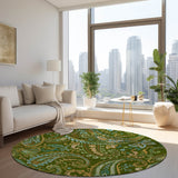 Addison Rugs Chantille ACN533 Machine Made Polyester Transitional Rug Green Polyester 8' x 8'