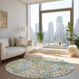 Addison Rugs Chantille ACN533 Machine Made Polyester Transitional Rug Ivory Polyester 8' x 8'