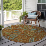 Addison Rugs Chantille ACN533 Machine Made Polyester Transitional Rug Paprika Polyester 8' x 8'