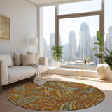 Addison Rugs Chantille ACN533 Machine Made Polyester Transitional Rug Paprika Polyester 8' x 8'