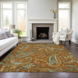 Addison Rugs Chantille ACN533 Machine Made Polyester Transitional Rug Paprika Polyester 10' x 14'