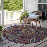 Addison Rugs Chantille ACN533 Machine Made Polyester Transitional Rug Purple Polyester 8' x 8'