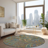 Addison Rugs Chantille ACN533 Machine Made Polyester Transitional Rug Taupe Polyester 8' x 8'