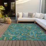Addison Rugs Chantille ACN533 Machine Made Polyester Transitional Rug Teal Polyester 10' x 14'