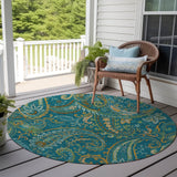 Addison Rugs Chantille ACN533 Machine Made Polyester Transitional Rug Teal Polyester 8' x 8'