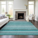 Addison Rugs Chantille ACN535 Machine Made Polyester Transitional Rug Teal Polyester 10' x 14'