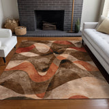 Addison Rugs Chantille ACN536 Machine Made Polyester Contemporary Rug Chocolate Polyester 10' x 14'