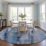 Addison Rugs Chantille ACN537 Machine Made Polyester Transitional Rug Blue Polyester 8' x 8'