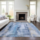 Addison Rugs Chantille ACN537 Machine Made Polyester Transitional Rug Blue Polyester 10' x 14'