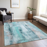 Addison Rugs Chantille ACN537 Machine Made Polyester Transitional Rug Teal Polyester 10' x 14'