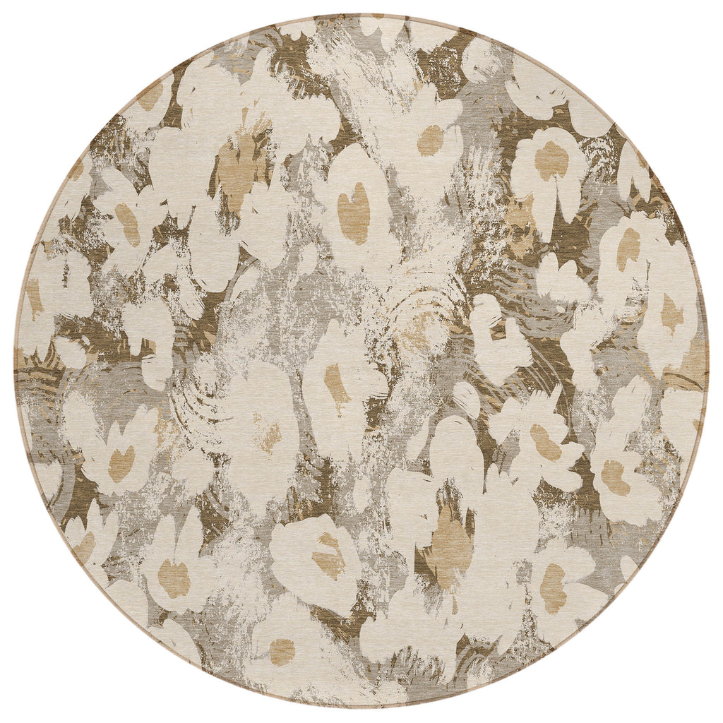 Addison Rugs Chantille ACN538 Machine Made Polyester Transitional Rug Khaki Polyester 8' x 8'