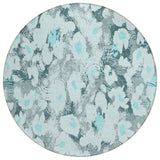 Addison Rugs Chantille ACN538 Machine Made Polyester Transitional Rug Teal Polyester 8' x 8'