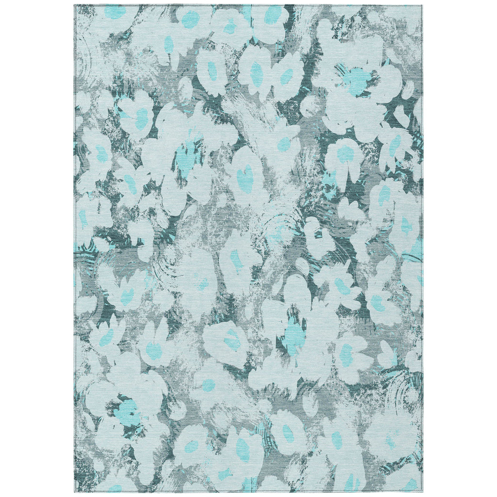Addison Rugs Chantille ACN538 Machine Made Polyester Transitional Rug Teal Polyester 10' x 14'