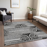 Addison Rugs Chantille ACN540 Machine Made Polyester Contemporary Rug Black Polyester 10' x 14'