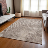 Addison Rugs Chantille ACN542 Machine Made Polyester Transitional Rug Taupe Polyester 10' x 14'