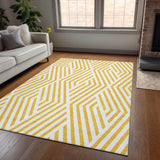 Addison Rugs Chantille ACN550 Machine Made Polyester Transitional Rug Yellow Polyester 10' x 14'