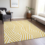 Addison Rugs Chantille ACN550 Machine Made Polyester Transitional Rug Yellow Polyester 10' x 14'