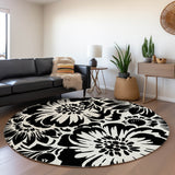 Addison Rugs Chantille ACN551 Machine Made Polyester Transitional Rug Black Polyester 8' x 8'