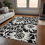 Addison Rugs Chantille ACN551 Machine Made Polyester Transitional Rug Black Polyester 10' x 14'