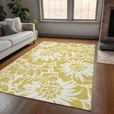 Addison Rugs Chantille ACN551 Machine Made Polyester Transitional Rug Gold Polyester 10' x 14'