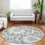 Addison Rugs Chantille ACN551 Machine Made Polyester Transitional Rug Gray Polyester 8' x 8'