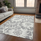 Addison Rugs Chantille ACN551 Machine Made Polyester Transitional Rug Gray Polyester 10' x 14'