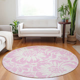 Addison Rugs Chantille ACN551 Machine Made Polyester Transitional Rug Pink Polyester 8' x 8'