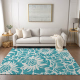 Addison Rugs Chantille ACN551 Machine Made Polyester Transitional Rug Teal Polyester 10' x 14'