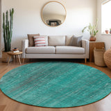 Addison Rugs Chantille ACN552 Machine Made Polyester Transitional Rug Teal Polyester 8' x 8'