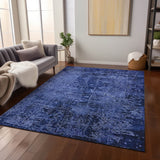 Addison Rugs Chantille ACN559 Machine Made Polyester Transitional Rug Navy Polyester 10' x 14'