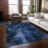 Addison Rugs Chantille ACN560 Machine Made Polyester Transitional Rug Navy Polyester 10' x 14'