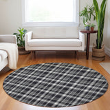 Addison Rugs Chantille ACN563 Machine Made Polyester Transitional Rug Black Polyester 8' x 8'