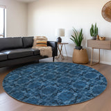 Addison Rugs Chantille ACN564 Machine Made Polyester Transitional Rug Navy Polyester 8' x 8'