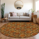 Addison Rugs Chantille ACN564 Machine Made Polyester Transitional Rug Paprika Polyester 8' x 8'