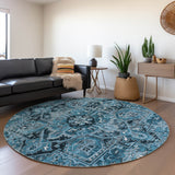 Addison Rugs Chantille ACN570 Machine Made Polyester Traditional Rug Blue Polyester 8' x 8'