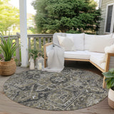 Addison Rugs Chantille ACN570 Machine Made Polyester Traditional Rug Taupe Polyester 8' x 8'