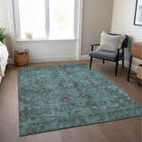 Addison Rugs Chantille ACN571 Machine Made Polyester Traditional Rug Turquoise Polyester 10' x 14'