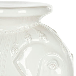 Safavieh CERAMIC Elephant Stool - Handcrafted Accent for Stylish Seating, Side Table, or Decorative Pedestal White ACS4501A