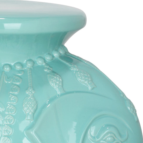 Safavieh CERAMIC Elephant Stool - Handcrafted Accent for Stylish Seating, Side Table, or Decorative Pedestal Robins Egg Blue ACS4501C