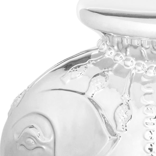 Safavieh CERAMIC Elephant Stool - Handcrafted Accent for Stylish Seating, Side Table, or Decorative Pedestal Silver ACS4501E