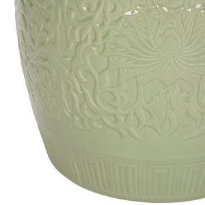 Safavieh LOTUS Garden Stool in Light Green – Elegant Ceramic Accent for Seating, Tables, and Decor Use ACS4502A