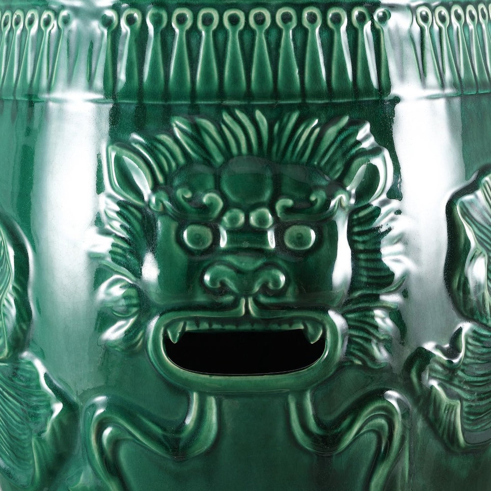 Safavieh CHINESE Dragon Stool - Elegant Green Ceramic Accent with Intricate Motif for Indoor & Outdoor Use ACS4505A