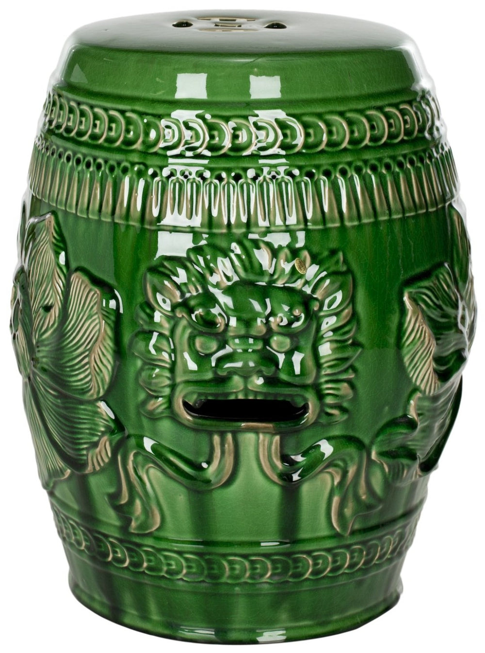 Safavieh CHINESE Dragon Stool - Elegant Green Ceramic Accent with Intricate Motif for Indoor & Outdoor Use ACS4505A
