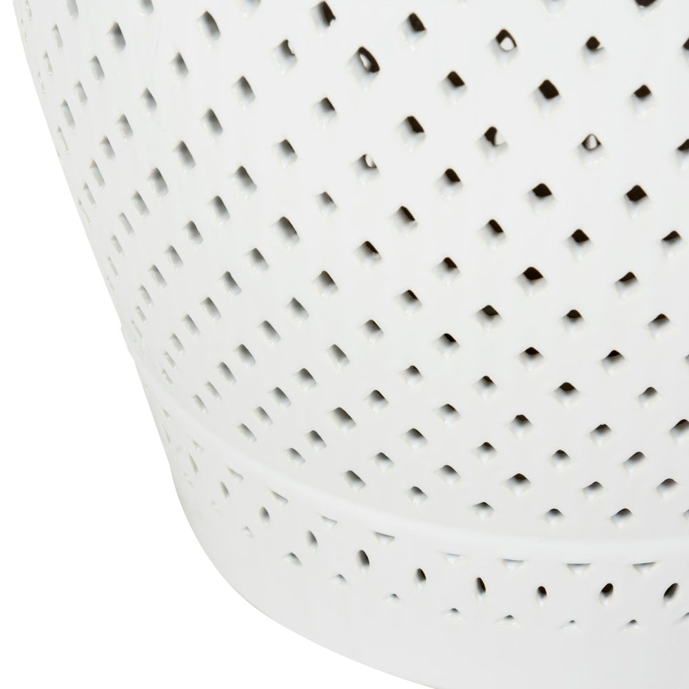 Safavieh DIAMOND Garden Stool - Elegant Ceramic Accent for Indoor & Outdoor Use, Perfect for Any Space White ACS4507A