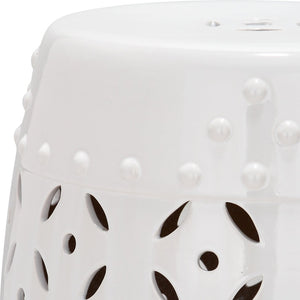 Safavieh GLAZED Ceramic Garden Stool - Stylish Accent for Indoor and Outdoor Spaces, Versatile and Durable White ACS4510A
