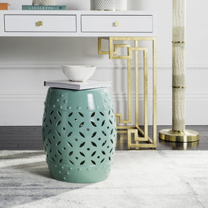 Safavieh GLAZED Ceramic Garden Stool - Stylish Accent for Indoor and Outdoor Spaces, Versatile and Durable Robins Egg Blue ACS4510C