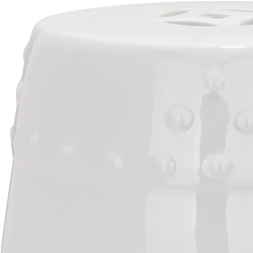 Safavieh MODERN Ming Garden Stool - Elegant Ceramic Accent for Versatile Use in Home or Garden Spaces White ACS4516A