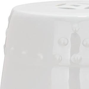 Safavieh MODERN Ming Garden Stool - Elegant Ceramic Accent for Versatile Use in Home or Garden Spaces White ACS4516A