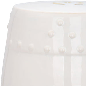 Safavieh MODERN Ming Garden Stool - Elegant Ceramic Accent for Versatile Use in Home or Garden Spaces Creme ACS4516B