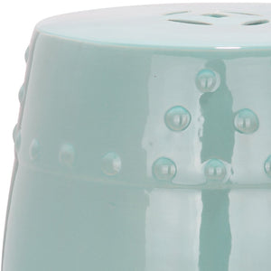 Safavieh MODERN Ming Garden Stool - Elegant Ceramic Accent for Versatile Use in Home or Garden Spaces Light Aqua ACS4516C